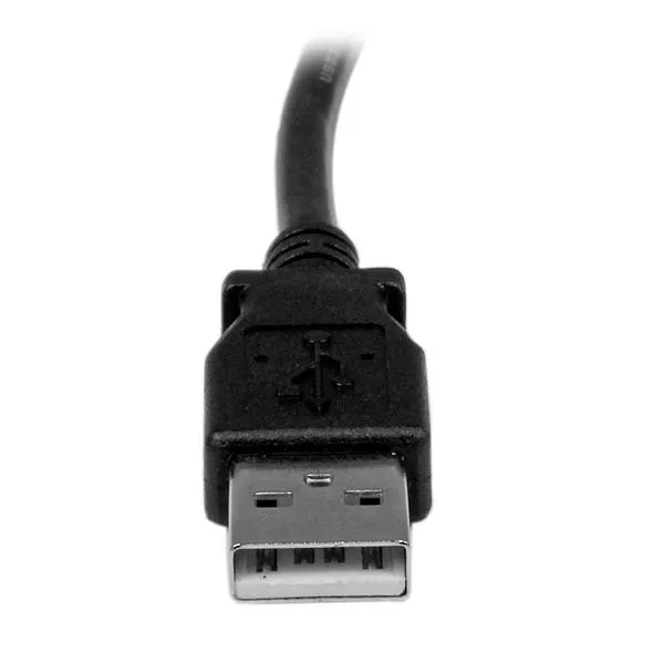 USB 2.0 USB-A &ndash; vinklad USB-B kabel, 3 m, svart