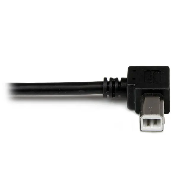 USB 2.0 USB-A &ndash; vinklad USB-B kabel, 3 m, svart