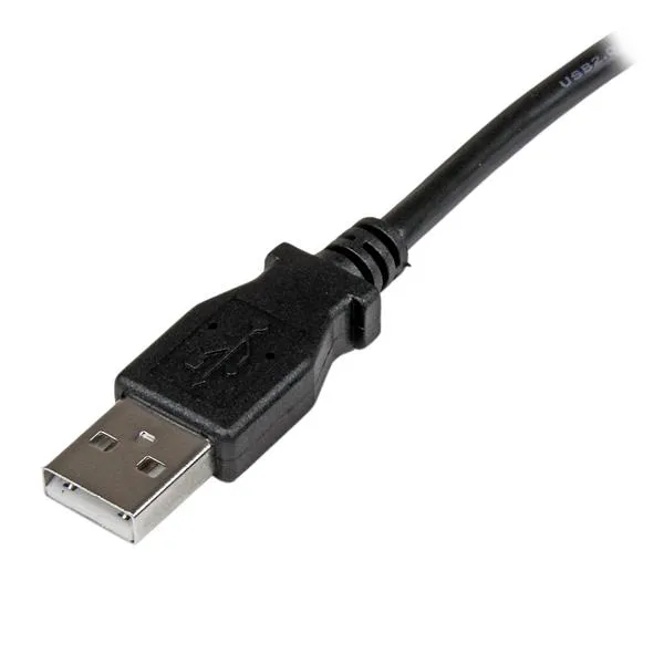 USB 2.0 USB-A &ndash; vinklad USB-B kabel, 3 m, svart