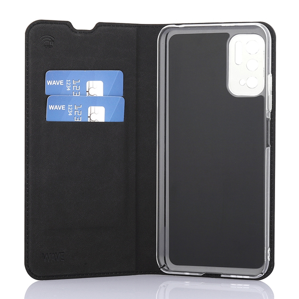 Wave Book Case, Xiaomi Redmi Note 10 - case, Black