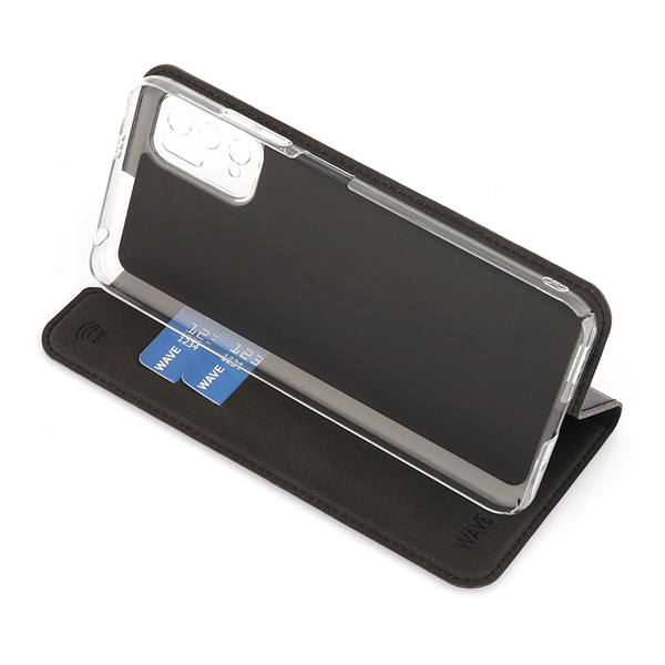 Wave Book Case, Xiaomi Redmi Note 10 - case, Black