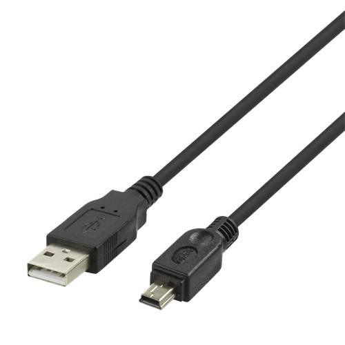 DELTACO USB 2.0 mini B cable, suitable for DSLR cameras, 1m black