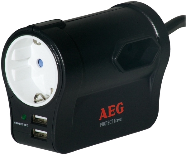 AEG PROTECT Travel ylij&auml;nnitesuoja, 1xCEE 7/7-liitos