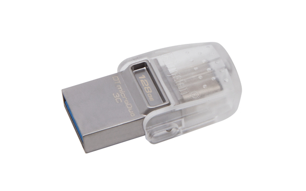 Kingston 128GB DataTraveler microDuo 3C USB-C USB 3.0 - memory stick, Silver