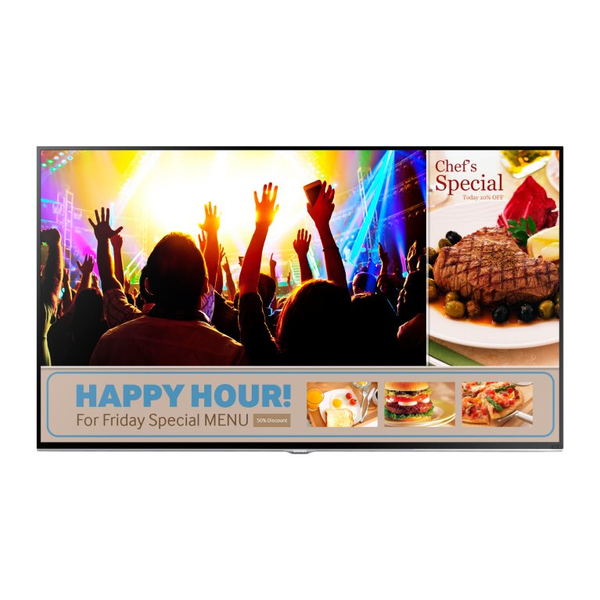 SAMSUNG RM48D Smart Signage TV 48inch Wide 16:9 direct-LED 350nits Speakers VGA 2x HDMI CVBS Wifi Tuner (DVB-C/DVB-T2) stand+wallmou