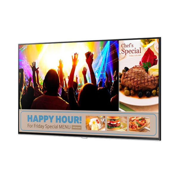 SAMSUNG RM48D Smart Signage TV 48inch Wide 16:9 direct-LED 350nits Speakers VGA 2x HDMI CVBS Wifi Tuner (DVB-C/DVB-T2) stand+wallmou