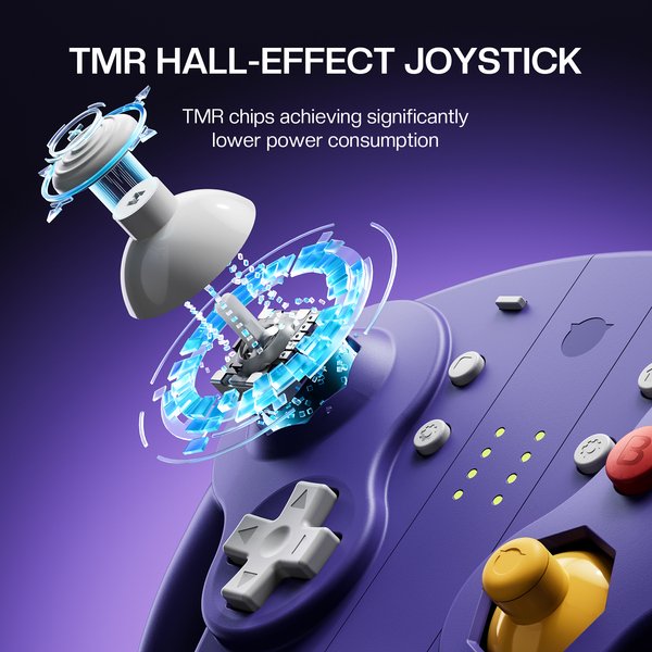 NYXI Wizard 2 - Nintendo Switch GameCube Style Joy-Pad - tr&aring;dl&ouml;s spelkontroll, violet