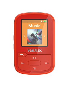 SanDisk Clip Sport Plus - Digitaalisoitin - 16 GB - punainen