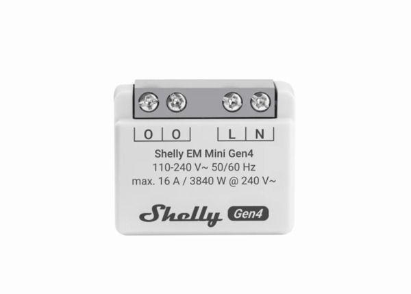 Shelly EM Mini Gen4 - 1x16A ohjelmoitava Wifi/Zigbee -energiamittari rasiaan