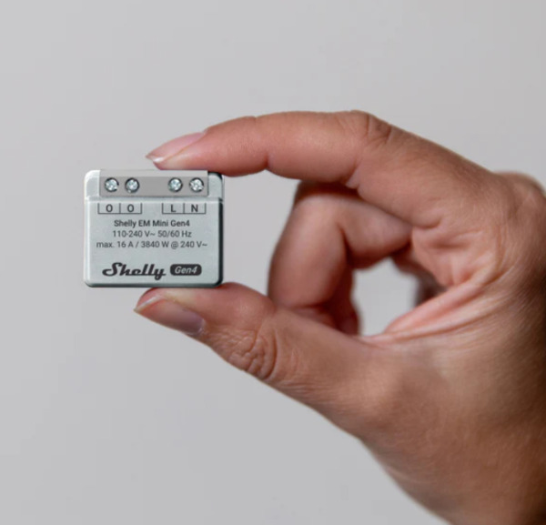 Shelly EM Mini Gen4 - 1x16A ohjelmoitava Wifi/Zigbee -energiamittari rasiaan