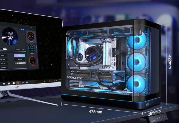 SAMA V62 midi-tower chassi med RGB-belysning, vit