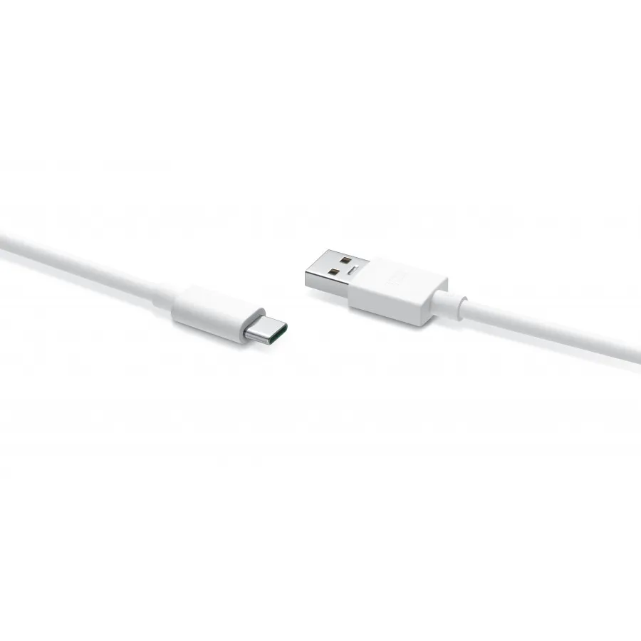 OPPO VOOC USB-A &ndash; USB-C -kaapeli, 1 m, valkoinen