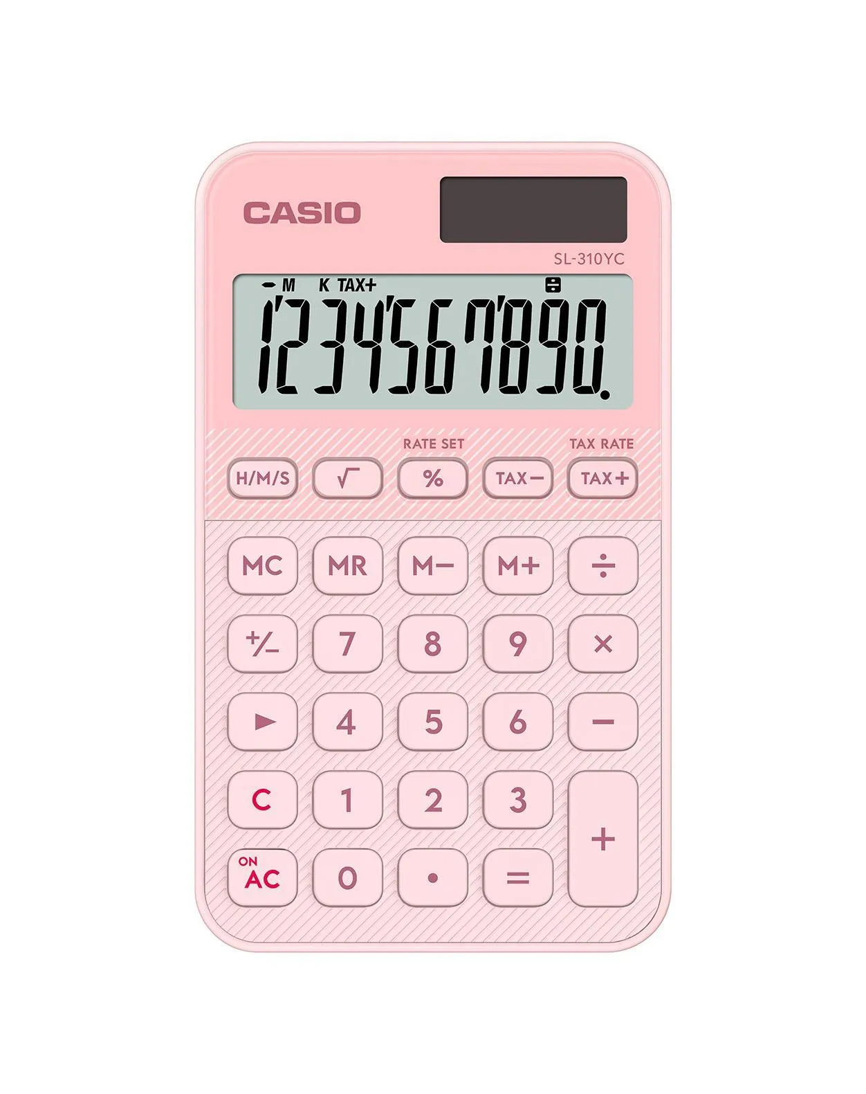 Casio SL-310YC Pocket Calculator, 10 digits, Light Pink, Battery/Solar