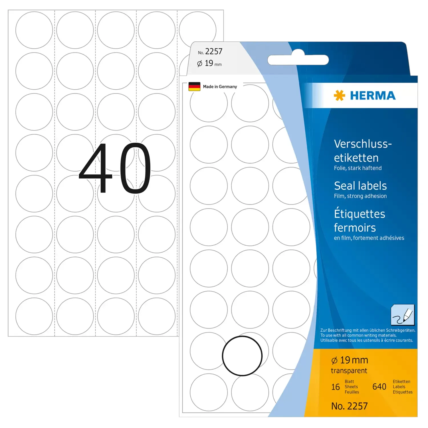 Herma label manual Seal &oslash;19 transparent (640)