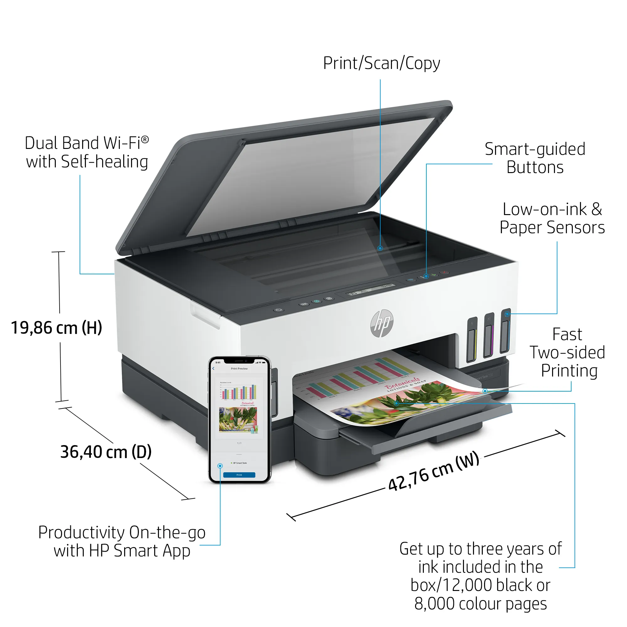 HP Smart Tank 7005 All-in-One A4 color 9ppm Print Scan Copy Light Basalt