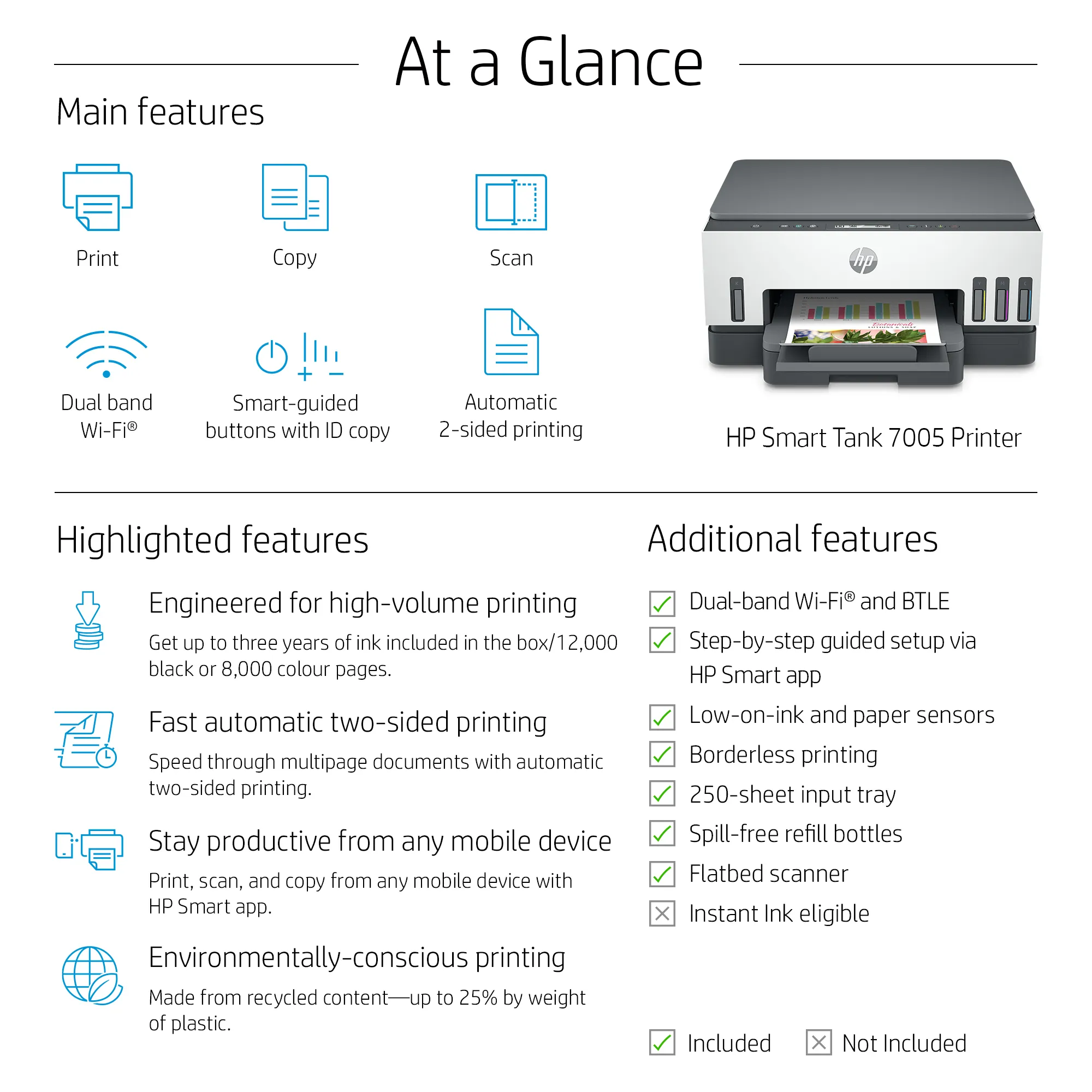 HP Smart Tank 7005 All-in-One A4 color 9ppm Print Scan Copy Light Basalt