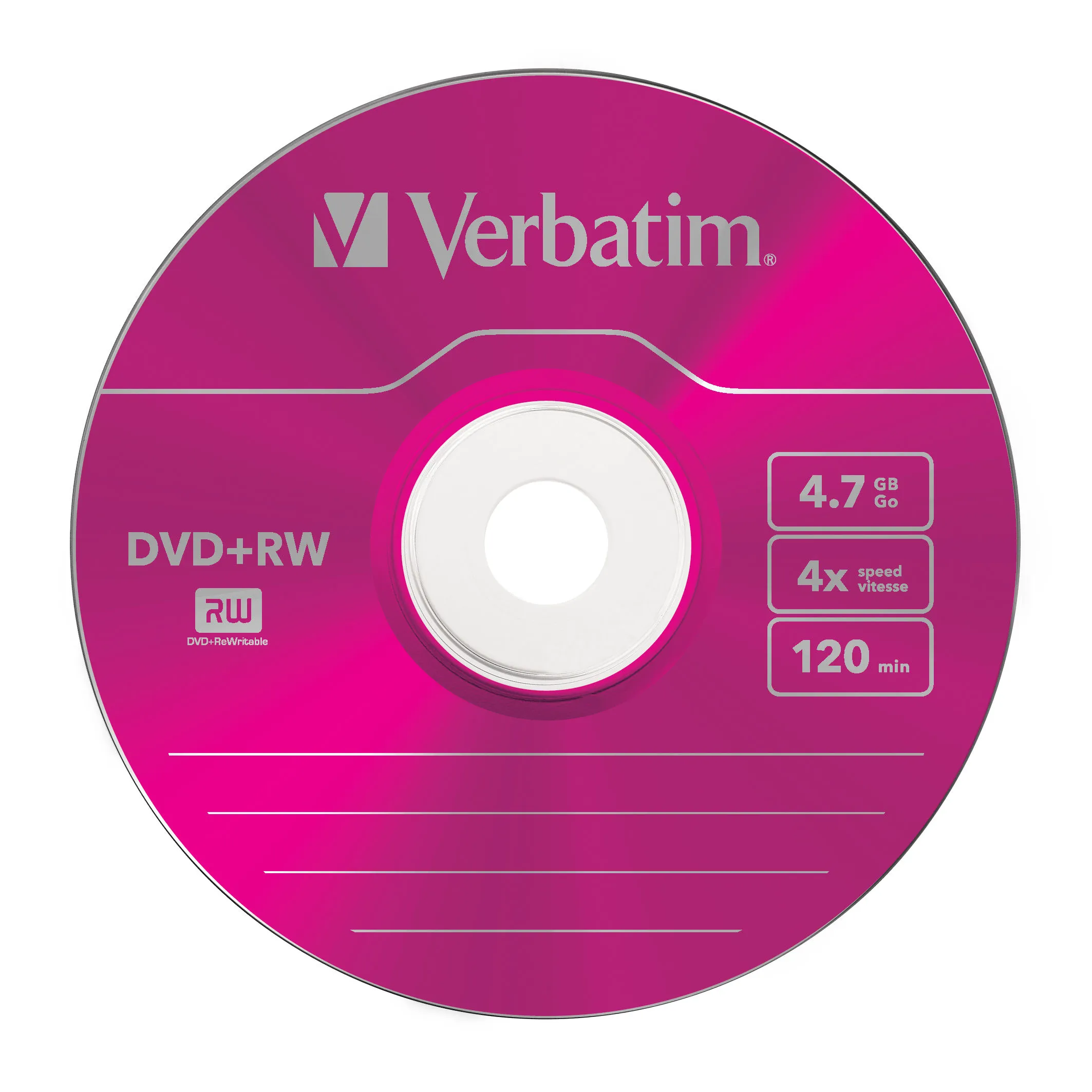 VERBATIM DVD+RW LEVY 5kpl 4,7GB DVD+RW 4X Verbatim, Colour 5 pk slim Retail -
