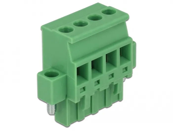 Terminal block set for DIN rail 4 pin with screw lock