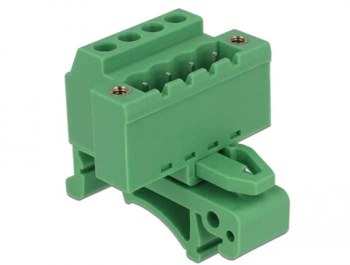 Terminal block set for DIN rail 4 pin with screw lock