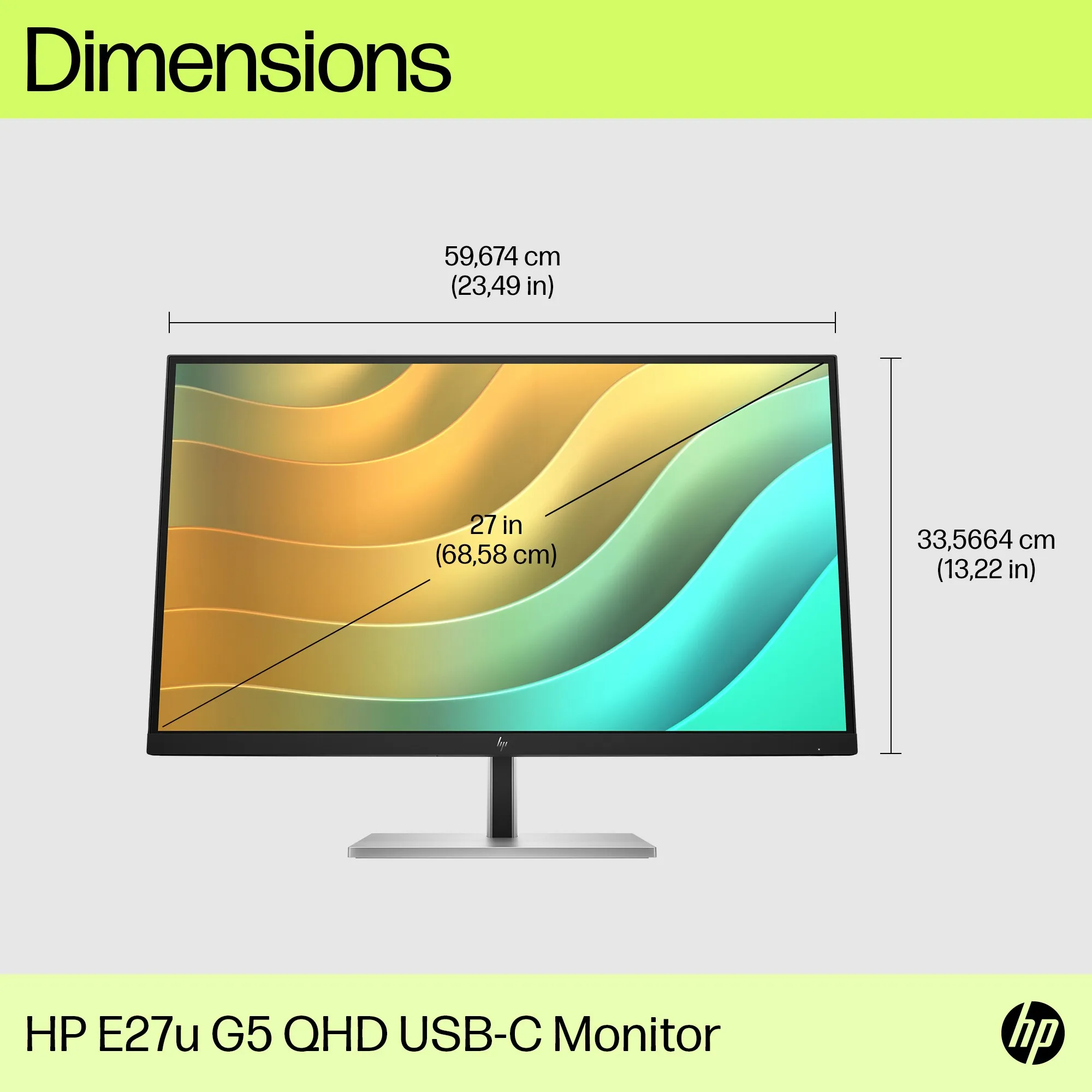 HP 27&quot; E27u G5 QHD, USB-C, IPS -n&auml;ytt&ouml;