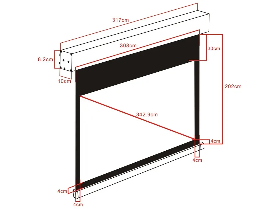 16:9 Motorized Projection Screen Deluxe 135&quot;