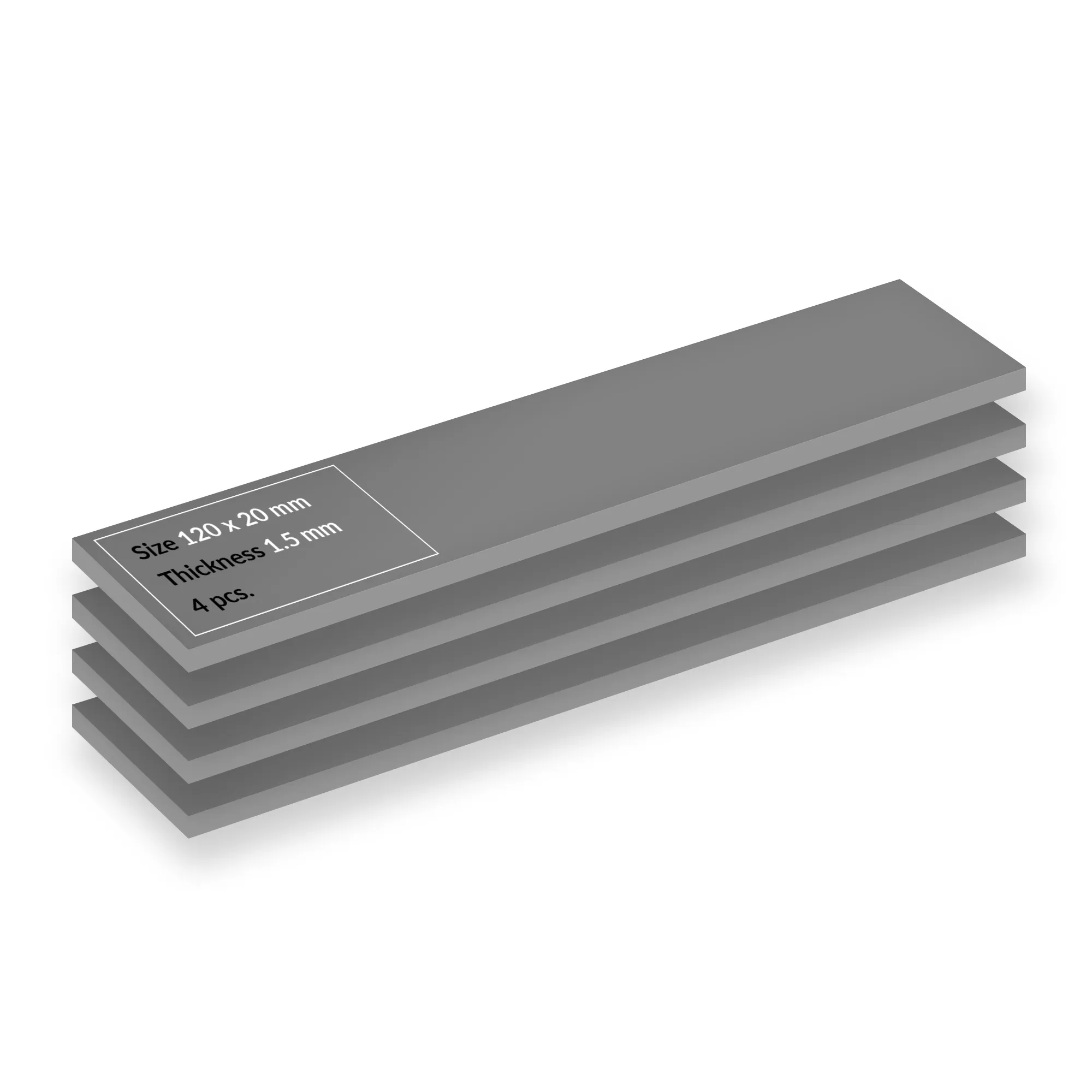 ARCTIC TP-4 120 x 20 x 1.5 mm, 4-pack Thermal Pad, Grey