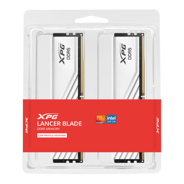 ADATA XPG Lancer Blade 32GB (2 x 16GB) DDR5 6000 MHz, CL36 Memory, White (XMP/EXPO)