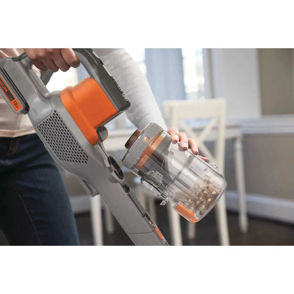 BLACK+DECKER PowerSeries Extreme BHFEV182C-QW 0.65 L 18V 2 Ah pussiton 2-in-1 -varsi-imuri, oranssi, titaani