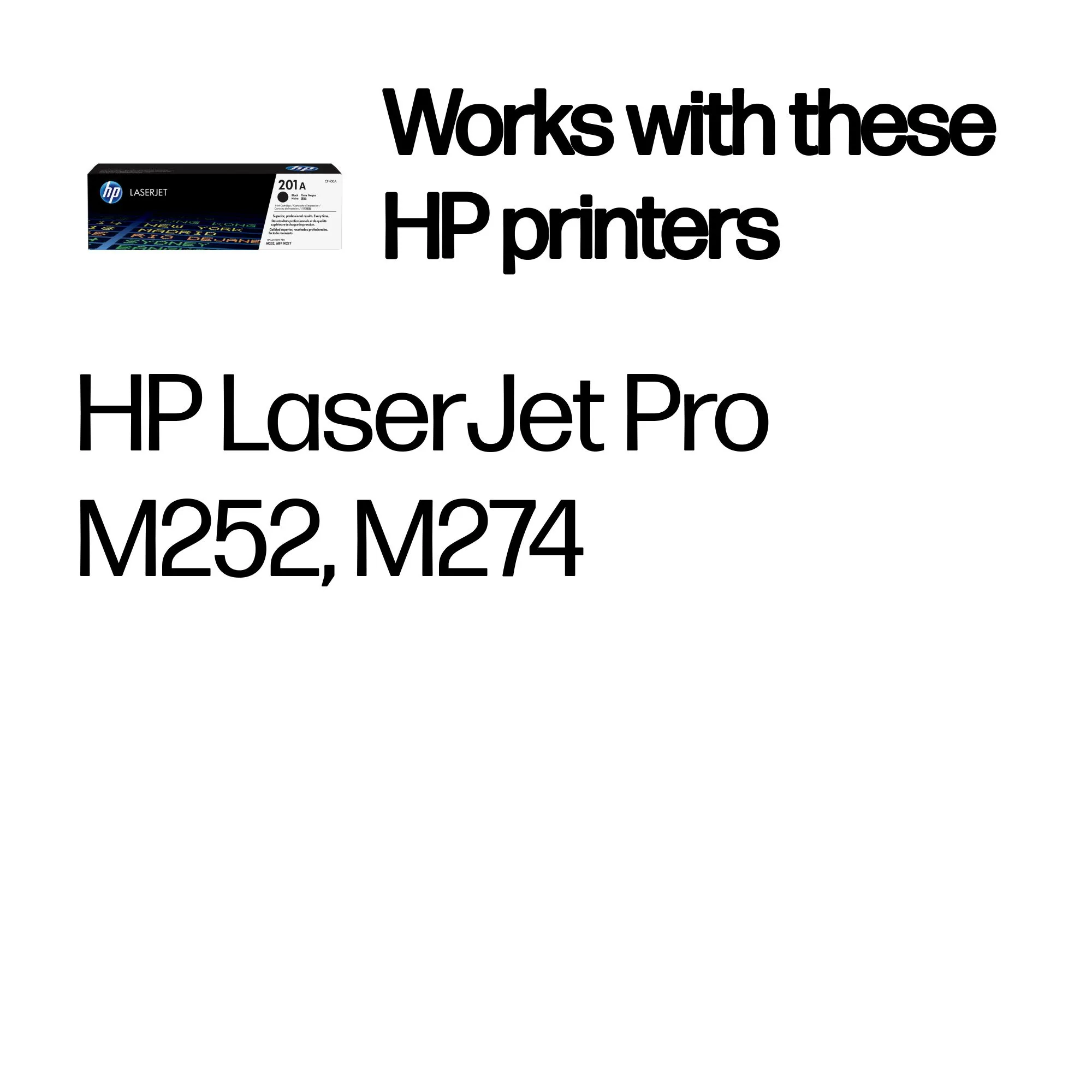 HP 201A - Musta - alkuper&auml;inen - LaserJet - v&auml;riainekasetti (CF400A) malleihin Color LaserJet Pro M252, LaserJet Pro MFP M274, MFP M277