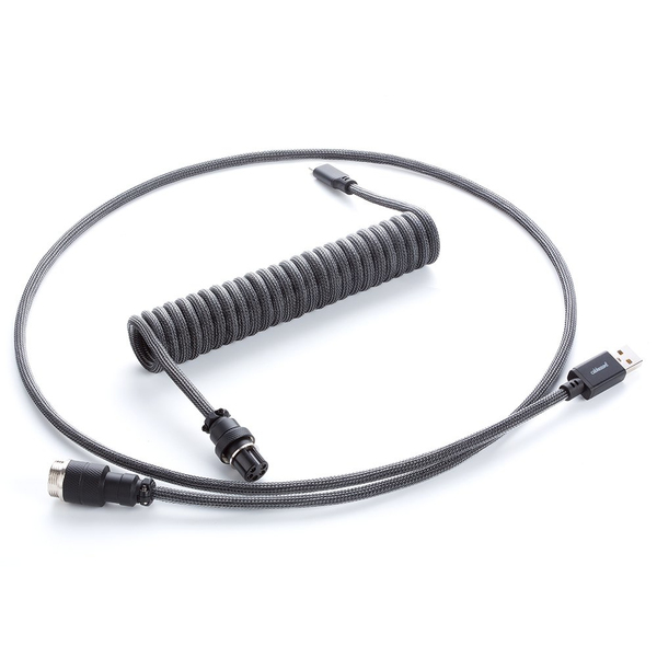 CableMod Classic Coiled Keyboard Cable, USB A -&gt; USB Type C, 150cm, Rum Raisin