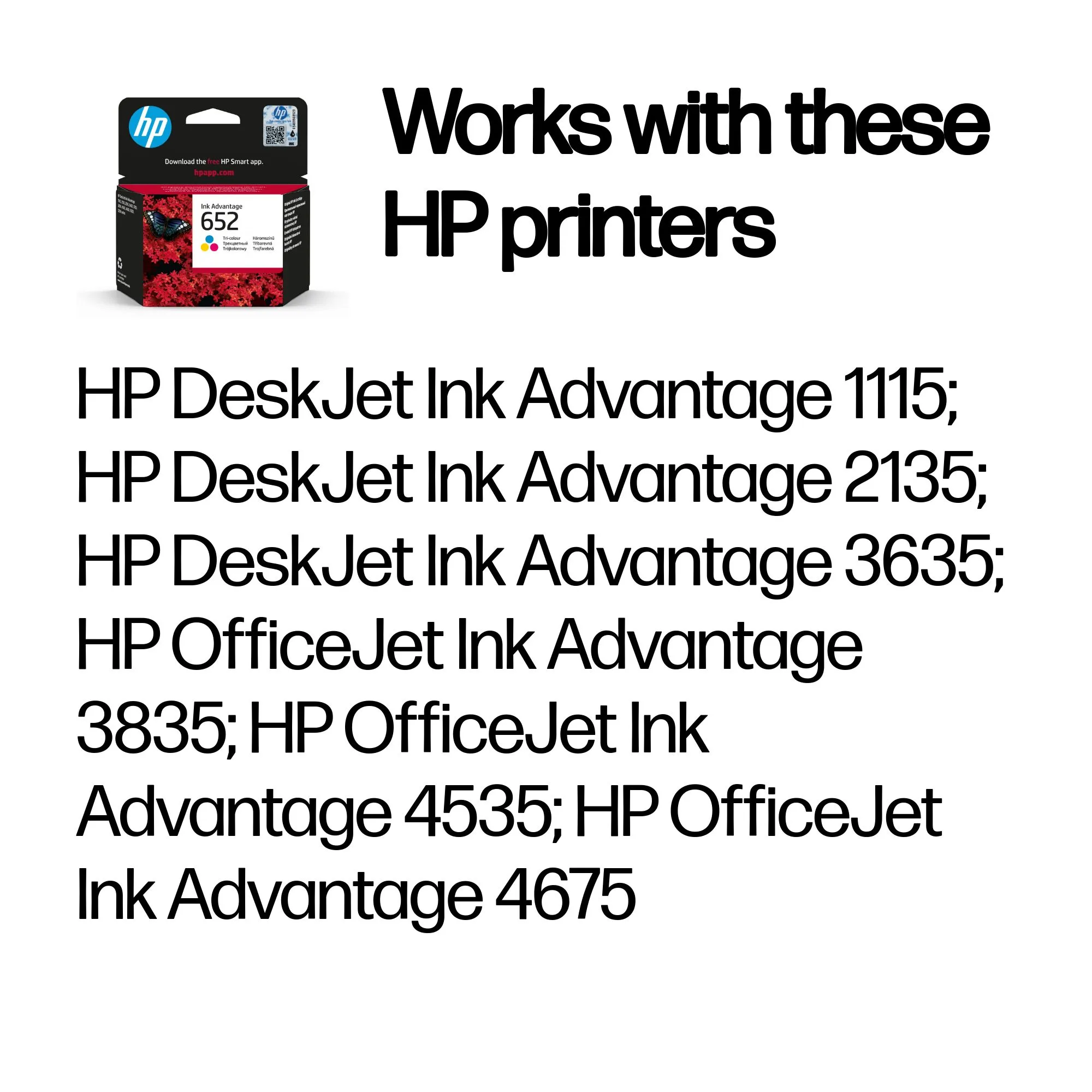 HP Ink/652 Tri-Colour Cart