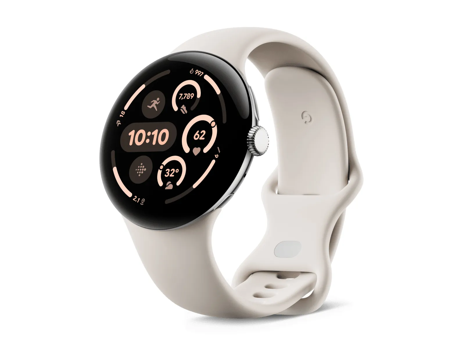 Google Pixel Watch 3 (45mm) WiFi -älykello, porsliini