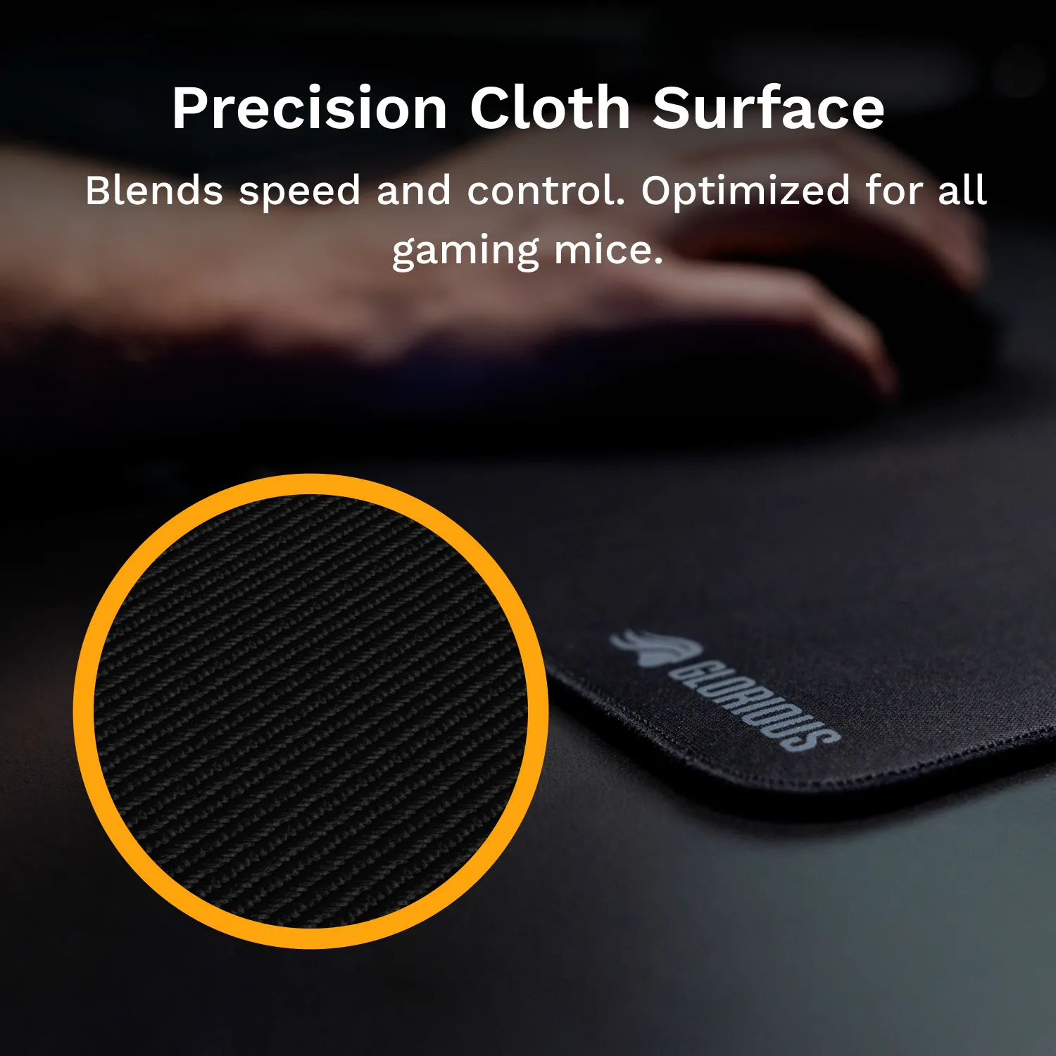 Glorious Mouse Pad 2, XL tikatulla reunalla -hiirimatto, 460x355 mm, musta