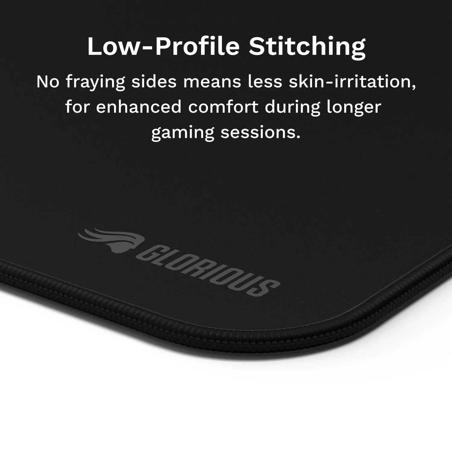 Glorious Mouse Pad 2, XL tikatulla reunalla -hiirimatto, 460x355 mm, musta