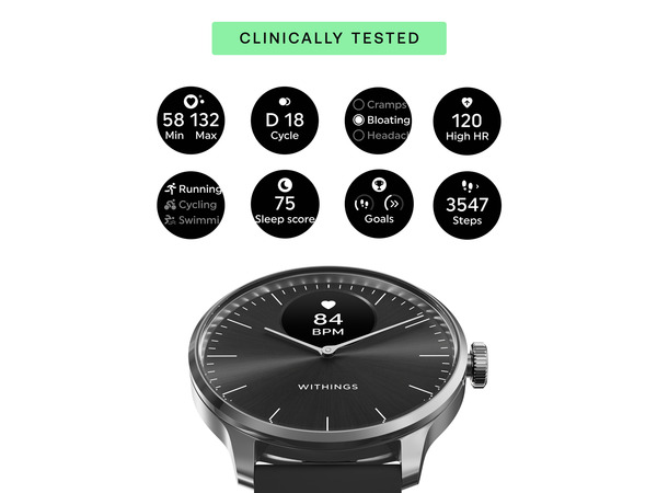 Withings ScanWatch Light 37mm -&auml;lykello, musta