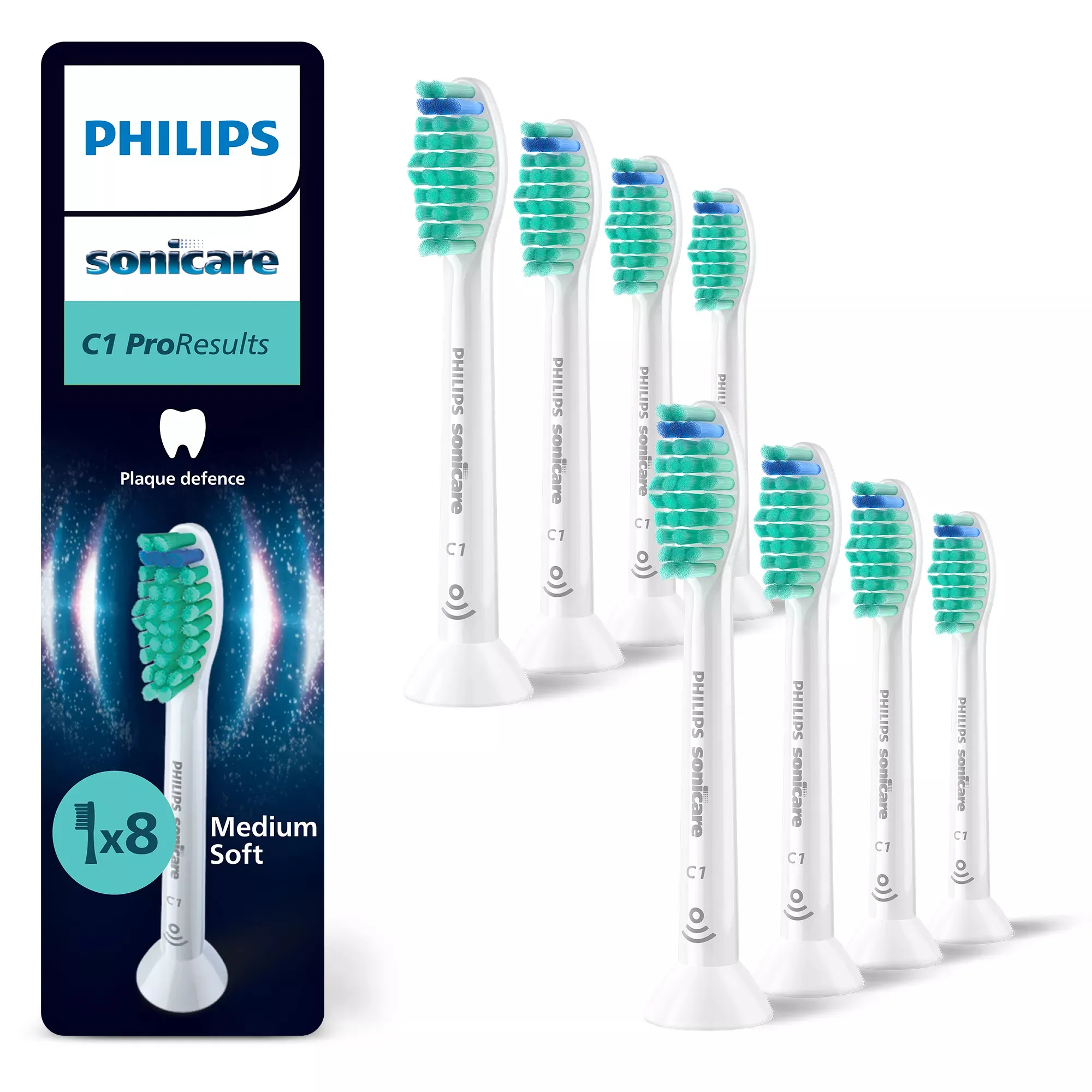 Philips Sonicare ProResults 8 pcs Replacement Toothbrush Heads, White