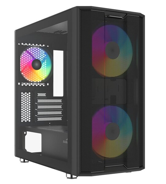 SAMA S30 micro-ATX chassi med f&ouml;nster och RGB-belysning, svart