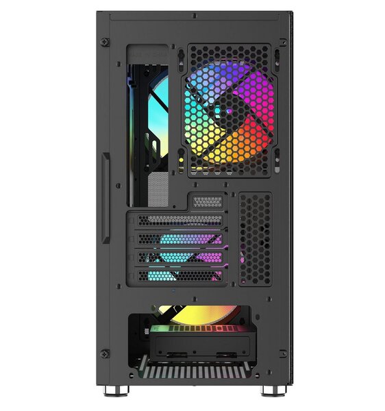 SAMA S30 micro-ATX chassi med f&ouml;nster och RGB-belysning, svart