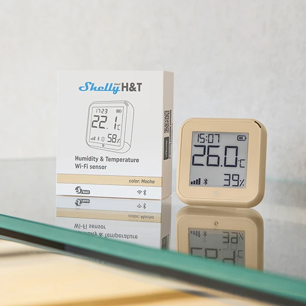 Shelly Plus H&amp;T (Gen3) - Wi-Fi Humidity and temperature sensor, Mocha