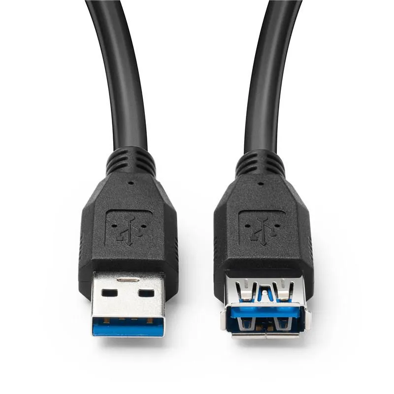 Microconnect USB 3.2 Gen 1 Type-A hane till Type-A hona - USB-f&ouml;rl&auml;ngningskabel, 2 m, Svart
