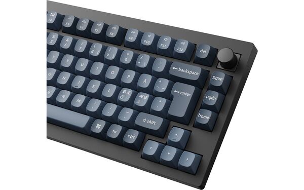 Keychron V1 MAX 75% tr&aring;dl&ouml;st mekaniskt speltangentbord, Gateron Jupiter Banana, kolsvart