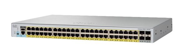 Cisco Catalyst 2960L-48PS-LL - Kytkin - Hallinnoitu - 48 x 10/100/1000 (PoE+) + 4 x Gigabit SFP (uplink) - ty&ouml;p&ouml;yt&auml;, r&auml;kkiin asennettava - PoE+ (370 W)