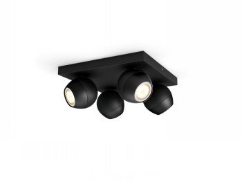 Philips HUE BUCKRAM PLATE/SPIRAL BLACK 4X5W 230V