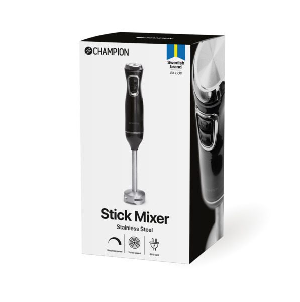 Champion STM300 600W Hand Blender, Stainless steel/Black