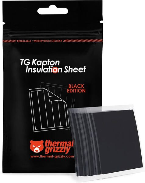 Thermal Grizzly Kapton 10 x 60 mm 50-pack Insulation Sheet, Black Edition