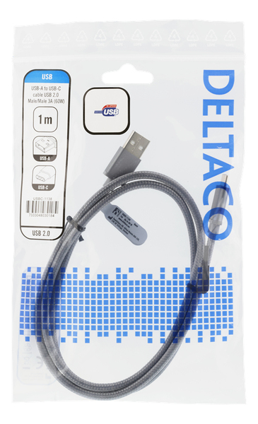 USB C to USB 2.0 Textil Space Grey 1m