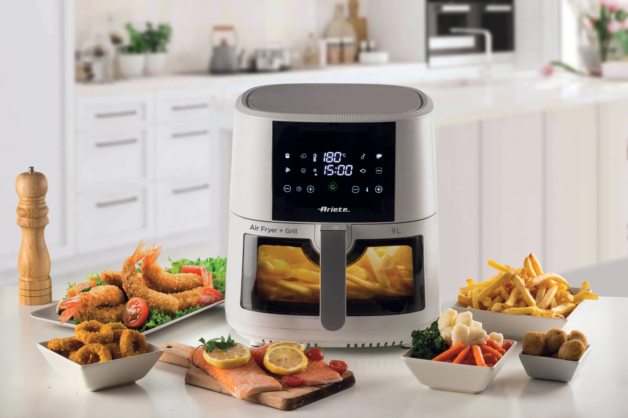 Ariete 4630W, 9L, 3.5 kg, 1500W, air fryer, White