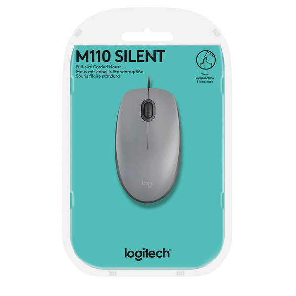 Logitech M110 Silent -hiiri, Harmaa