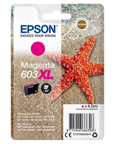 Epson 603XL XL ink cartridge, 4 ml, Magenta