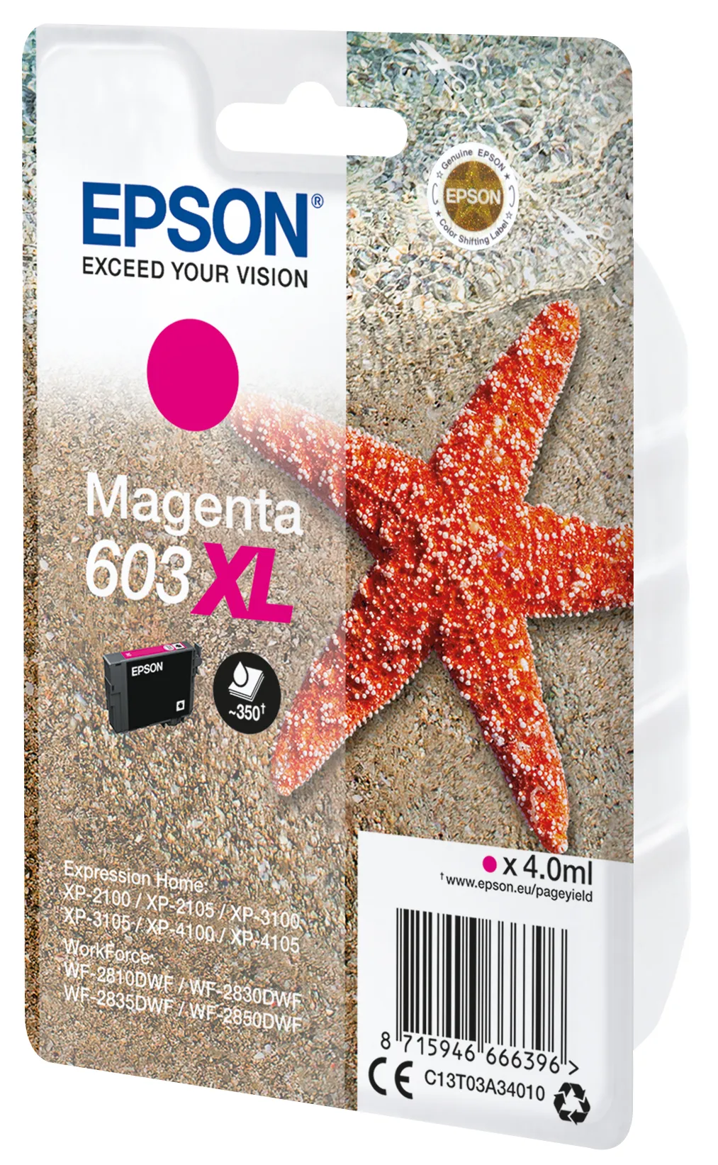 Epson 603XL XL ink cartridge, 4 ml, Magenta
